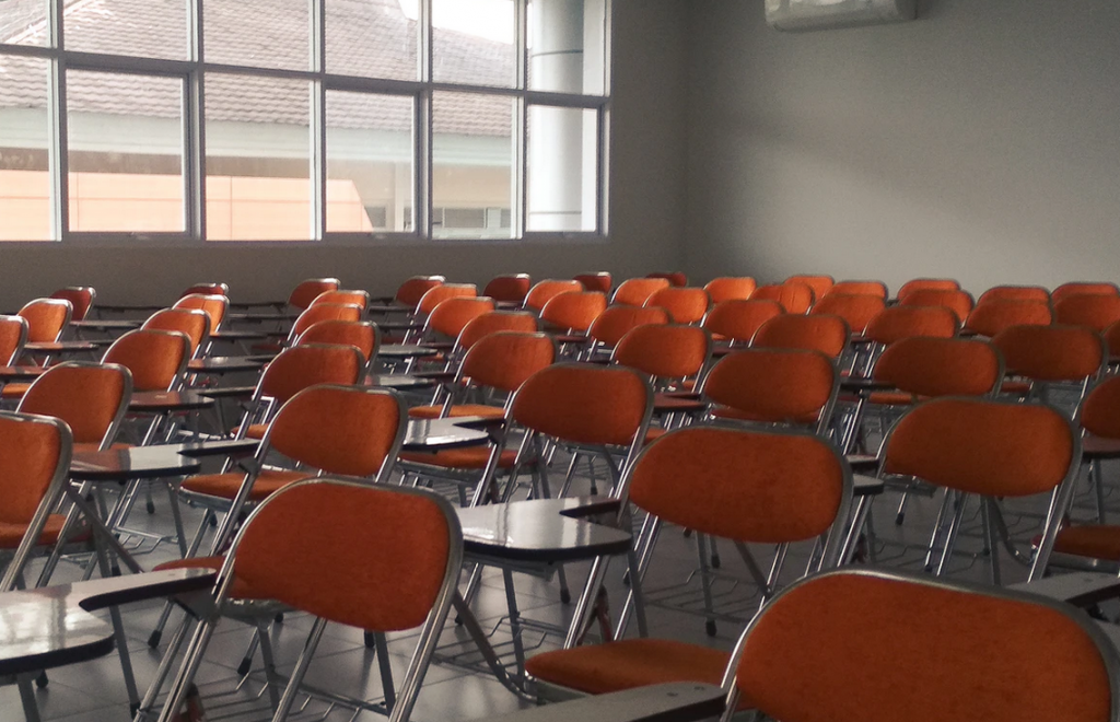 An empty classroom. Keywords: school schools reopening Covid NEU safety safe
