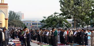 Worshipers in Kashgar, Xinjiang. Keywords: Xinjiang China Muslims Uighers Uyghers oppression
