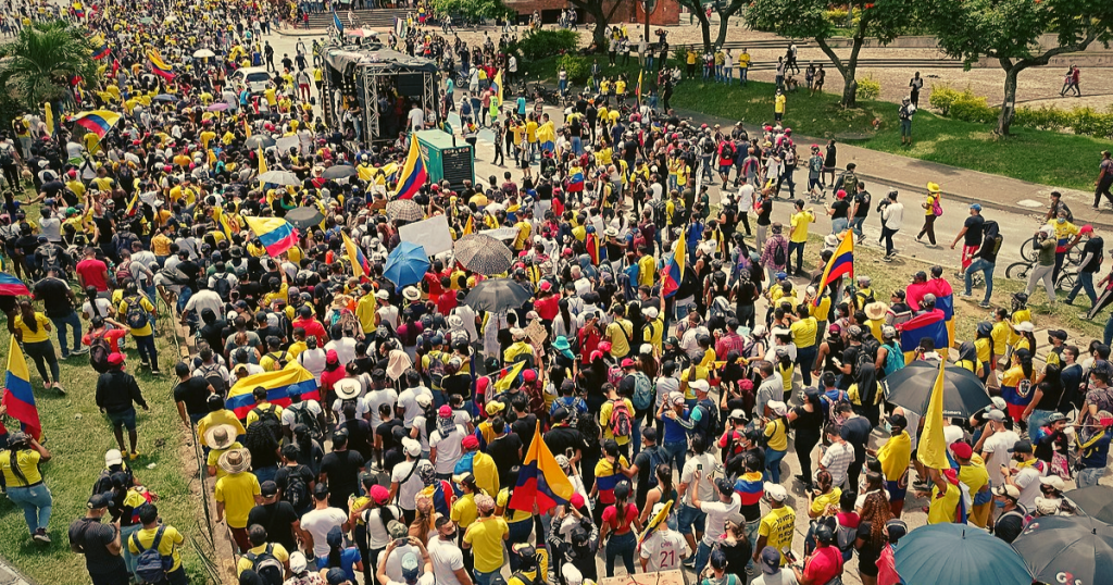 Demonstrators in the nationwide protests against tax reforms