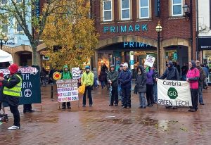 Protesters in Carlisle