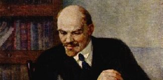 Lenin reading a book