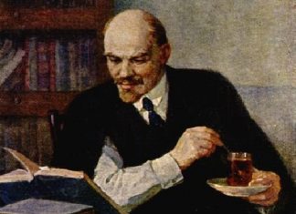Lenin reading a book