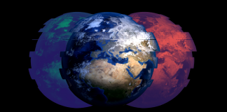 Imperialism is a world system - photo of earth with colour filters