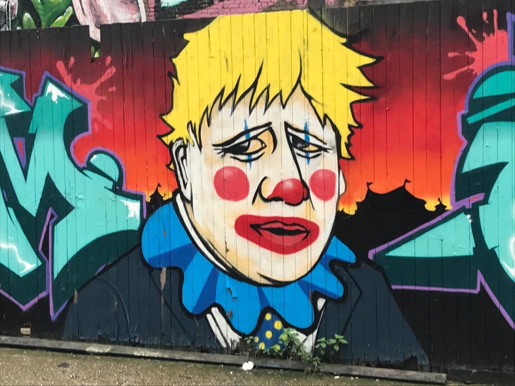 Street art - Johnson en maquillage de clown
