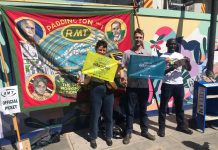 Picket line at Paddington, London