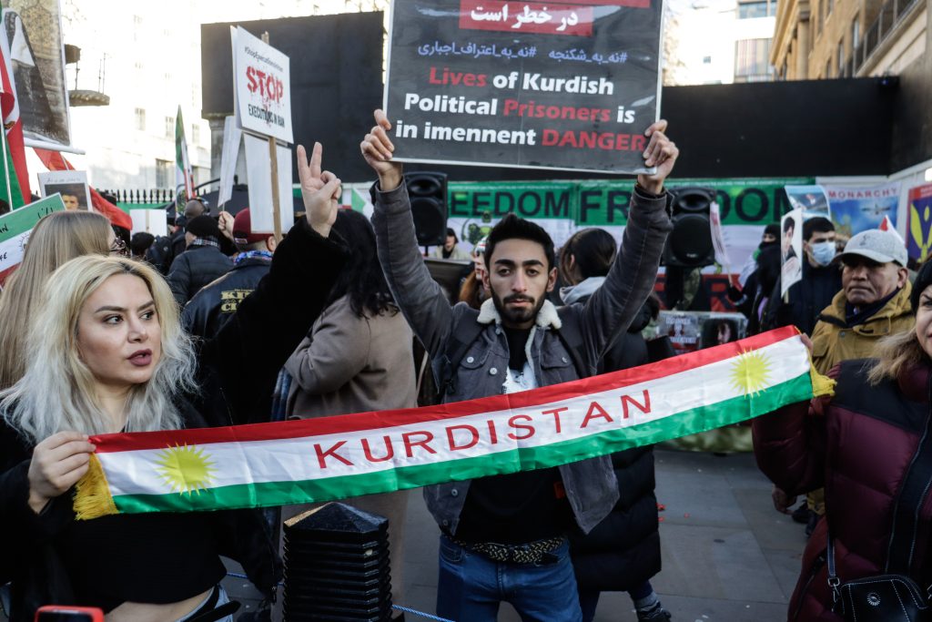 Des manifestants solidaires iraniens et kurdes.